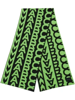 Women Marc Jacobs Monogram-jacquard Wool Scarf