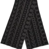 Women Marc Jacobs Wool Monogram-pattern Knit Scarf