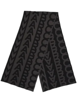Women Marc Jacobs Wool Monogram-pattern Knit Scarf