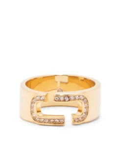 Women Marc Jacobs Crystal-embellished Monogram Ring