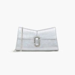 Marc Jacobs The Metallic St. Marc Convertible Clutch SILVER