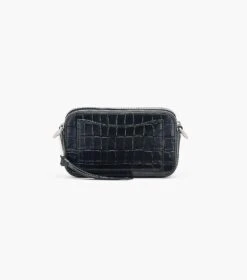 Marc Jacobs The Croc-Embossed Shoulder Snapshot BLACK -Marc Jacobs MJI 2F3HCR018H01 001 F8F8F8 1 1 ALT3