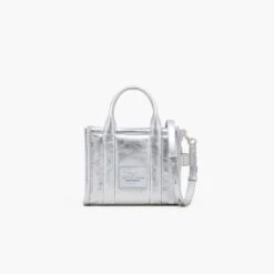 Marc Jacobs The Metallic Leather Small Tote Bag SILVER