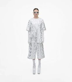 Marc Jacobs The Monogram Metallic Mini Tote Bag SILVER/BRIGHT WHITE -Marc Jacobs MJI 2F3HTT048H01 113 F8F8F8 1 1 ALT1