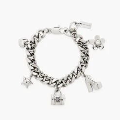 Marc Jacobs The Mini Icon Charm Bracelet LIGHT ANTIQUE SILVER