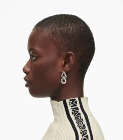Marc Jacobs The Monogram Chain Link Earrings LIGHT ANTIQUE SILVER -Marc Jacobs MJI 2F3JER001J28 029 F8F8F8 1 1 ALT1