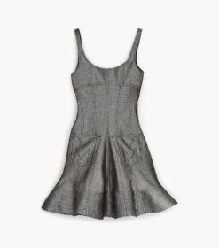 Marc Jacobs The Bustier Fluted Dress SILVER REFLECTIVE -Marc Jacobs MJI 2F3RDR002D12 058 F8F8F8 1 1 ALT4