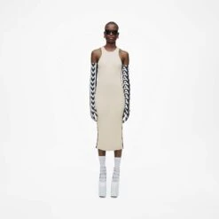 Marc Jacobs The Logo Racer Dress GUNMETAL/APPLE