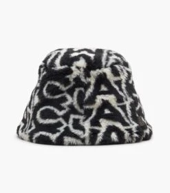Marc Jacobs The Monogram Teddy Bucket Hat BLACK/IVORY -Marc Jacobs MJI 2F3RRA009W17 004 F8F8F8 1 1 ALT3