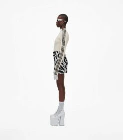 Marc Jacobs The Flock Monogram Mini Skirt BLACK/IVORY -Marc Jacobs MJI 2F3RSK002K15 004 F8F8F8 1 1 ALT2