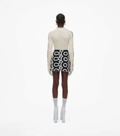 Marc Jacobs The Flock Monogram Mini Skirt BLACK/IVORY -Marc Jacobs MJI 2F3RSK002K15 004 F8F8F8 1 1 ALT3