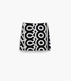Marc Jacobs The Flock Monogram Mini Skirt BLACK/IVORY -Marc Jacobs MJI 2F3RSK002K15 004 F8F8F8 1 1 ALT4