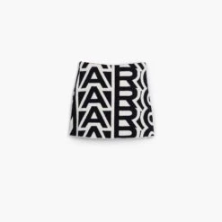 Marc Jacobs The Flock Monogram Mini Skirt BLACK/IVORY