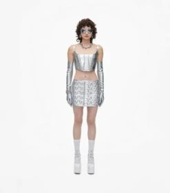 Marc Jacobs The Puffy Leather Mini Skirt SILVER -Marc Jacobs MJI 2F3RSK002W19 040 F8F8F8 1 1 ALT1