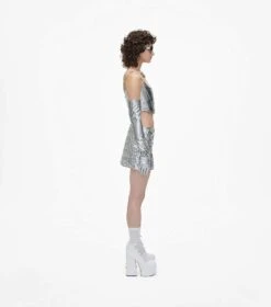 Marc Jacobs The Puffy Leather Mini Skirt SILVER -Marc Jacobs MJI 2F3RSK002W19 040 F8F8F8 1 1 ALT2