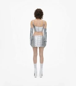 Marc Jacobs The Puffy Leather Mini Skirt SILVER -Marc Jacobs MJI 2F3RSK002W19 040 F8F8F8 1 1 ALT3