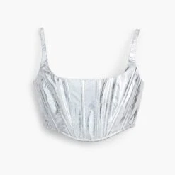 Marc Jacobs The Leather Bustier SILVER