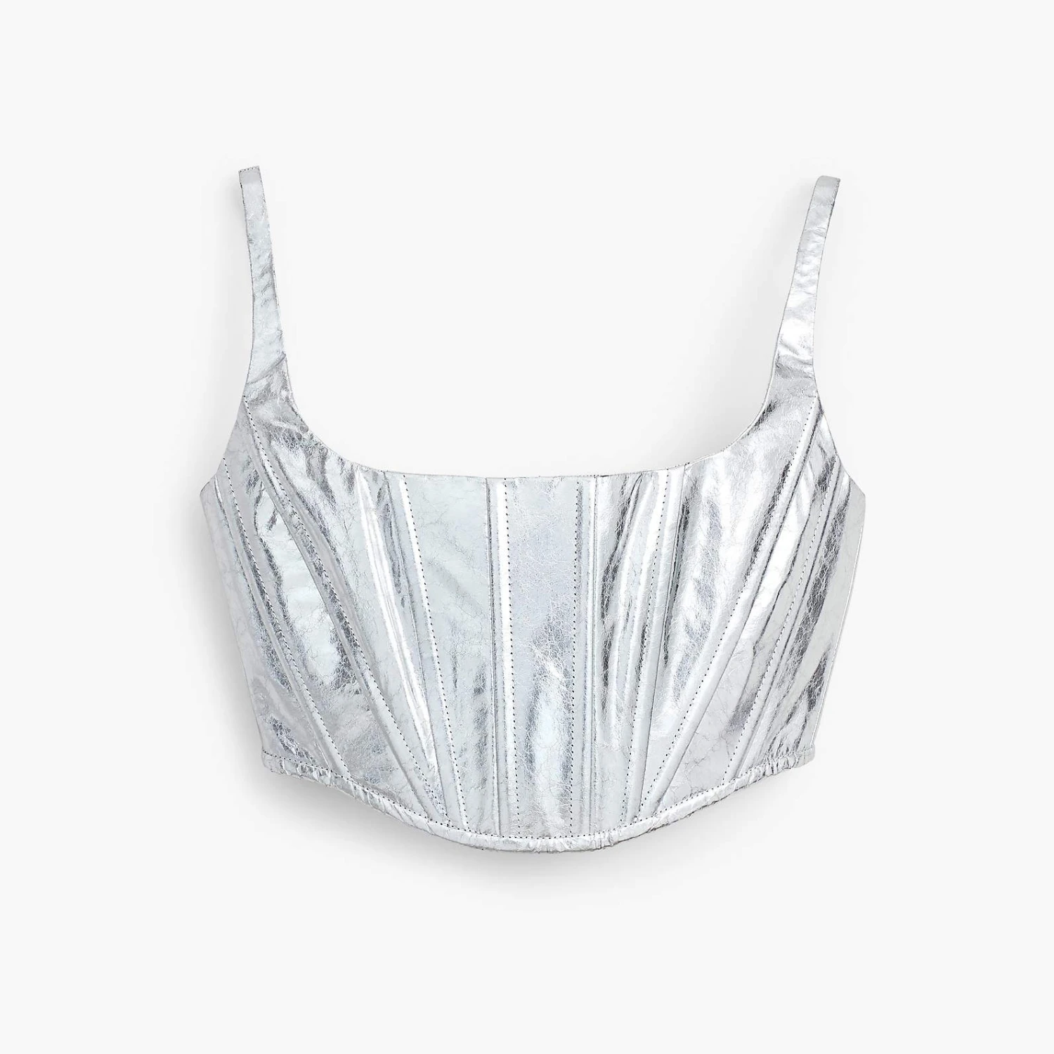 Marc Jacobs The Leather Bustier SILVER 1 Marc Jacobs The Leather Bustier SILVER