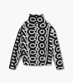 Marc Jacobs The Flock Monogram Funnel Sweater BLACK/IVORY -Marc Jacobs MJI 2F3RTP010K17 004 F8F8F8 1 1 ALT4