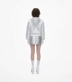 Marc Jacobs The Monogram Crop Hoodie SILVER/BRIGHT WHITE -Marc Jacobs MJI 2F3RTP011C15 113 F8F8F8 1 1 ALT3