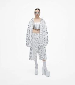 Marc Jacobs The Monogram Zip Hoodie SILVER/BRIGHT WHITE -Marc Jacobs MJI 2F3RTP012C14 113 F8F8F8 1 1 ALT1