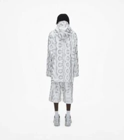 Marc Jacobs The Monogram Zip Hoodie SILVER/BRIGHT WHITE -Marc Jacobs MJI 2F3RTP012C14 113 F8F8F8 1 1 ALT7