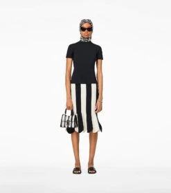 Marc Jacobs The Striped St. Marc Mini Top Handle BLACK/WHITE -Marc Jacobs MJI 2P3HSC005H01 005 F8F8F8 1 1 ALT1