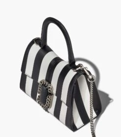 Marc Jacobs The Striped St. Marc Mini Top Handle BLACK/WHITE -Marc Jacobs MJI 2P3HSC005H01 005 F8F8F8 1 1 ALT5