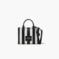 Marc Jacobs The Striped Small Tote Bag BLACK/WHITE