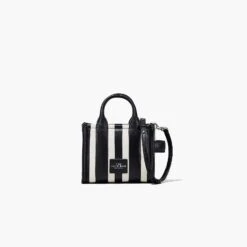 Marc Jacobs The Striped Mini Tote Bag BLACK/WHITE