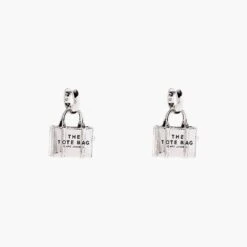 Marc Jacobs The Tote Bag Earrings LIGHT ANTIQUE SILVER