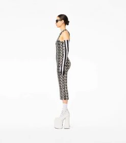 Marc Jacobs The Monogram Racer Rib Dress BLACK/IVORY -Marc Jacobs MJI 2P3RDR006C11 004 F8F8F8 1 1 ALT2