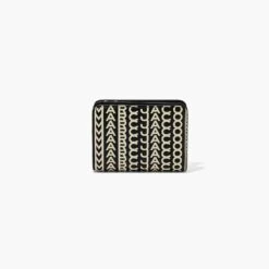 Marc Jacobs The Monogram Mini Compact Wallet BLACK/WHITE