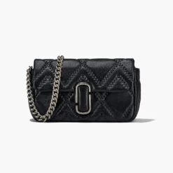Marc Jacobs The Quilted Leather J Marc Large Shoulder Bag BLACK