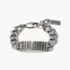 Marc Jacobs The Barcode Monogram ID Chain Bracelet AGED SILVER