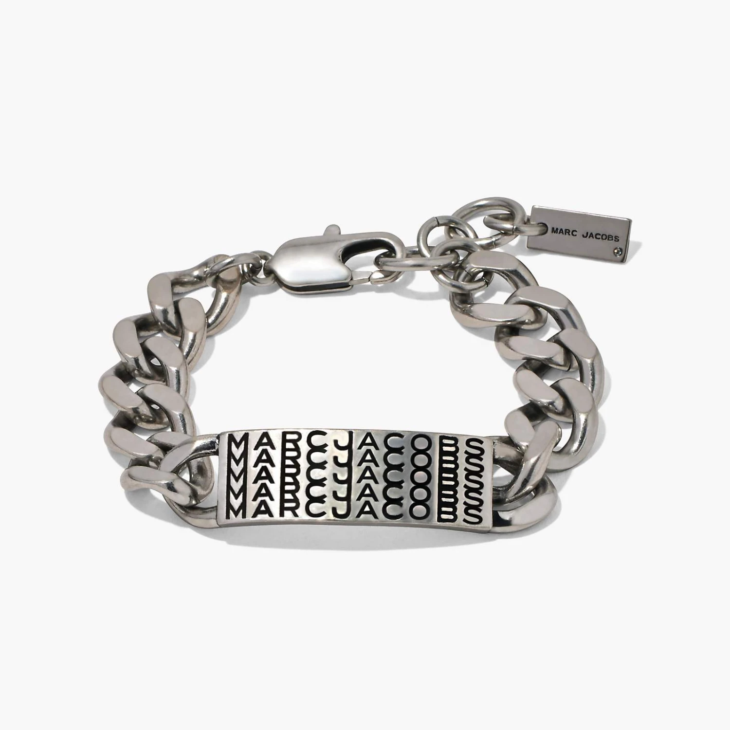 Marc Jacobs The Barcode Monogram ID Chain Bracelet AGED SILVER 1 Marc Jacobs The Barcode Monogram ID Chain Bracelet AGED SILVER