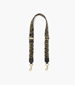 Marc Jacobs The Thin Outline Logo Webbing Strap BLACK/GOLD -Marc Jacobs MJI 2S3SST002S02 007 F8F8F8 1 1 MAIN 4