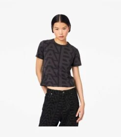 Marc Jacobs The Monogram Baby T-Shirt BLACK/CHARCOAL -Marc Jacobs MJI C605C08RE22 084 F8F8F8 1 1 ALT4