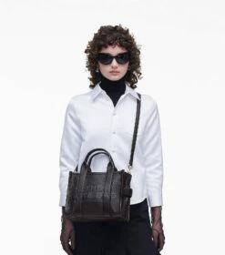 Marc Jacobs The Leather Small Tote Bag BLACK -Marc Jacobs MJI H009L01SP21 001 F8F8F8 1 1 ALT1