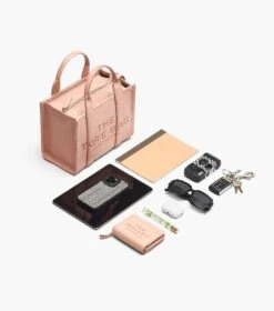 Marc Jacobs The Leather Small Tote Bag ARGAN OIL -Marc Jacobs MJI H009L01SP21 212 F8F8F8 1 1 ALT3