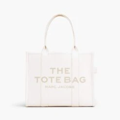Marc Jacobs The Leather Large Tote Bag COTTON/SILVER -Marc Jacobs MJI H020L01FA21 140 F8F8F8 1 1 MAIN