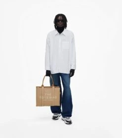 Marc Jacobs The Leather Large Tote Bag CAMEL -Marc Jacobs MJI H020L01FA21 230 F8F8F8 1 1 ALT8