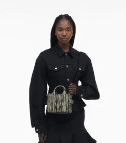 Marc Jacobs The Monogram Leather Mini Tote Bag BLACK/WHITE -Marc Jacobs MJI H052L03FA22 005 F8F8F8 1 1 ALT1