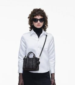 Marc Jacobs The Leather Mini Tote Bag BLACK -Marc Jacobs MJI H053L01RE22 001 F8F8F8 1 1 ALT1