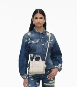 Marc Jacobs The Leather Mini Tote Bag COTTON/SILVER -Marc Jacobs MJI H053L01RE22 140 F8F8F8 1 1 ALT1