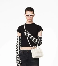 Marc Jacobs The Leather Mini Tote Bag COTTON/SILVER -Marc Jacobs MJI H053L01RE22 140 F8F8F8 1 1 ALT7