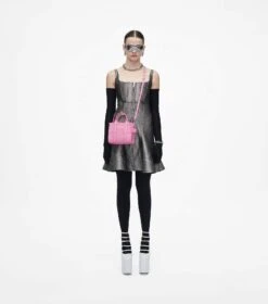 Marc Jacobs The Leather Mini Tote Bag FLURO CANDY PINK -Marc Jacobs MJI H053L01RE22 691 F8F8F8 1 1 ALT1