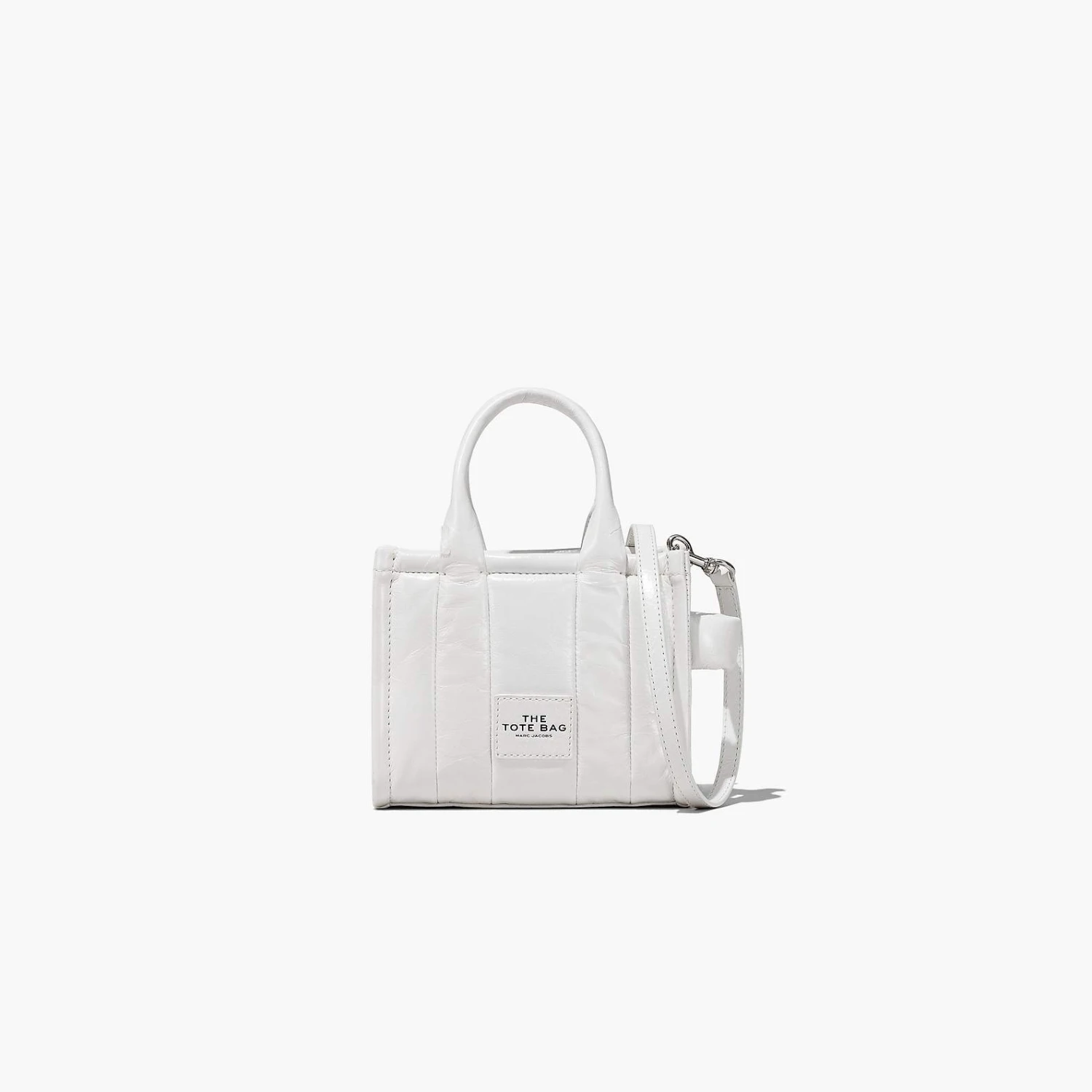 Marc Jacobs The Shiny Crinkle Leather Mini Tote WHITE 2 Marc Jacobs The Shiny Crinkle Leather Mini Tote WHITE - Image 2