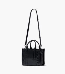 Marc Jacobs The Shiny Crinkle Leather Small Tote BLACK -Marc Jacobs MJI H065L01PF22 001 F8F8F8 1 1 ALT2