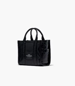Marc Jacobs The Shiny Crinkle Leather Small Tote BLACK -Marc Jacobs MJI H065L01PF22 001 F8F8F8 1 1 ALT3